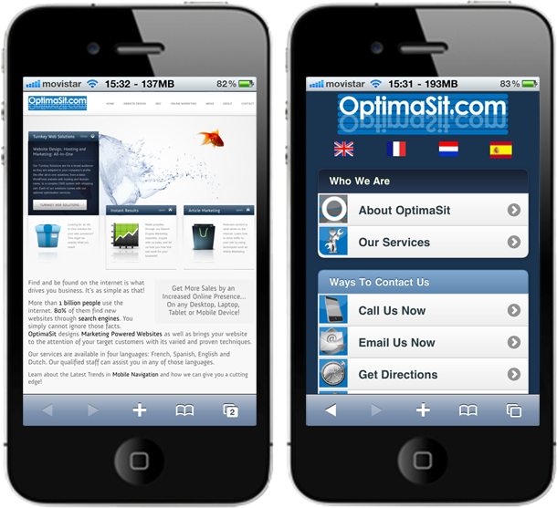 Mobile Optimised Website